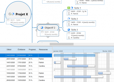 MindManage et Gantt