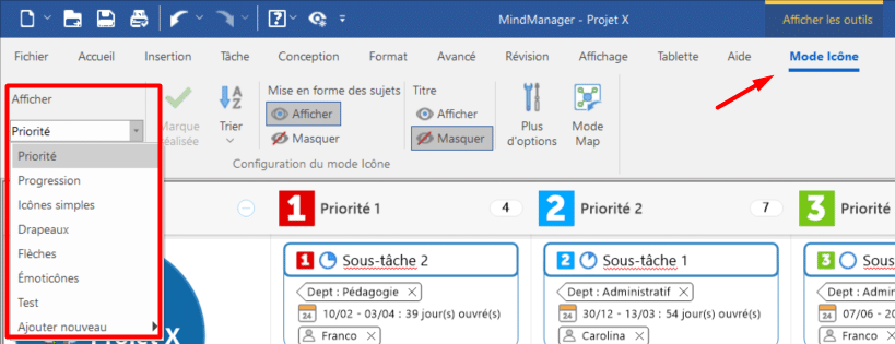 Mode Kanban choix de groupe